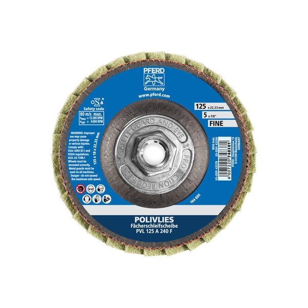 Pferd 5" POLIVLIES® Non-Woven Flap Disc - 5/8-11 Thread - Fine Grade 43290